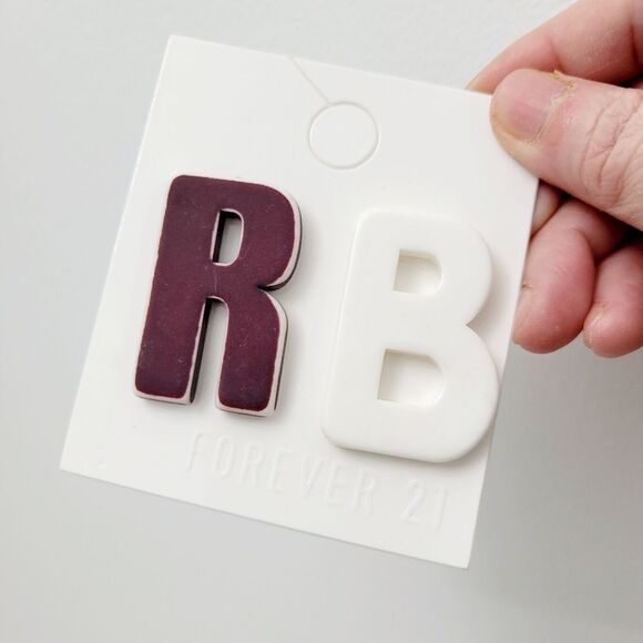 Brand New Forever 21 Letter R B Earrings - Picture 3 of 5